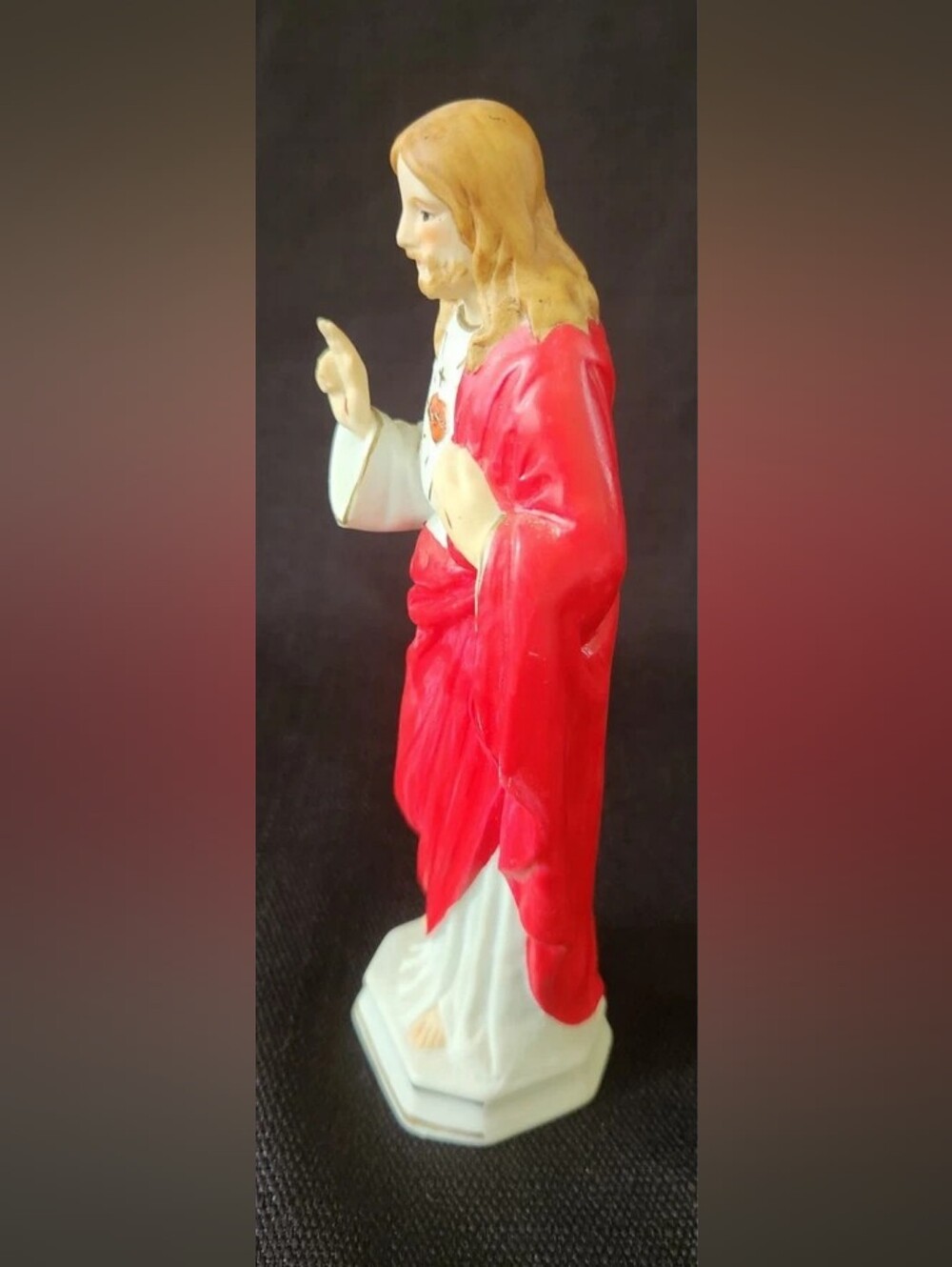 Vintage Roman Inc. Sacred Heart of Jesus 7" Statue Ceramic Figurine Japan - Picture 4 of 11